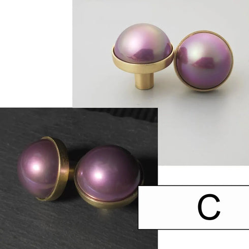 JAYA Copper brushed colorful pearl shell single hole zinc alloy handle simple drawer wardrobe cabinet handle