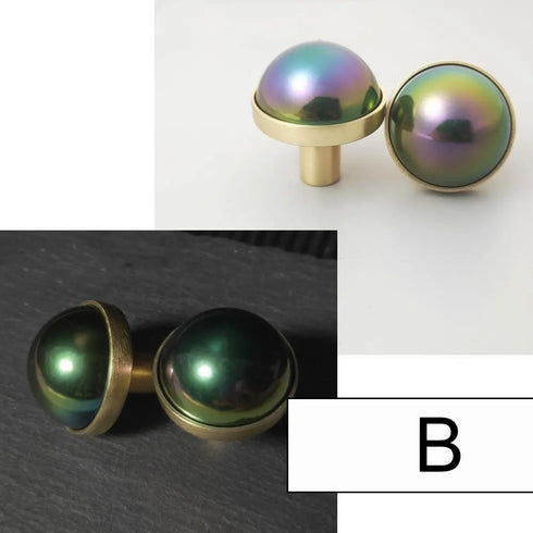 JAYA Copper brushed colorful pearl shell single hole zinc alloy handle simple drawer wardrobe cabinet handle