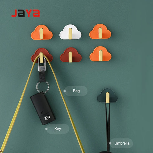 JAYA Creative Cloud Shape Wall 4 Pcs Perforation-free Non-trace Kitchen Bathroom Wall Hooks