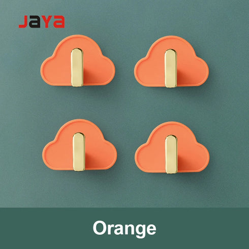 JAYA Creative Cloud Shape Wall 4 Pcs Perforation-free Non-trace Kitchen Bathroom Wall Hooks
