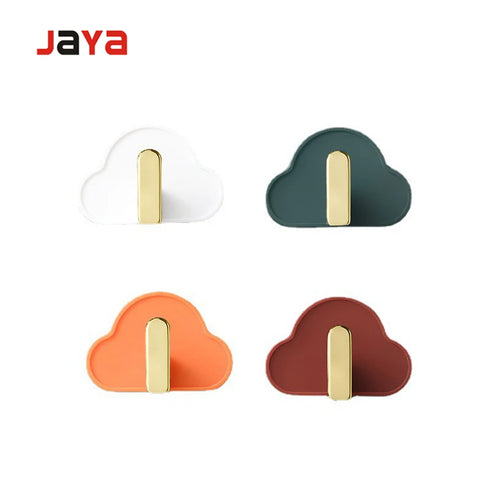 JAYA Creative Cloud Shape Wall 4 Pcs Perforation-free Non-trace Kitchen Bathroom Wall Hooks