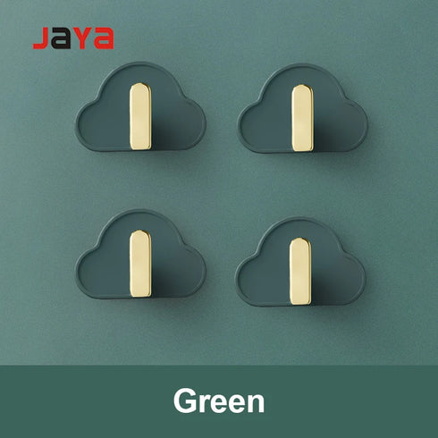 JAYA Creative Cloud Shape Wall 4 Pcs Perforation-free Non-trace Kitchen Bathroom Wall Hooks