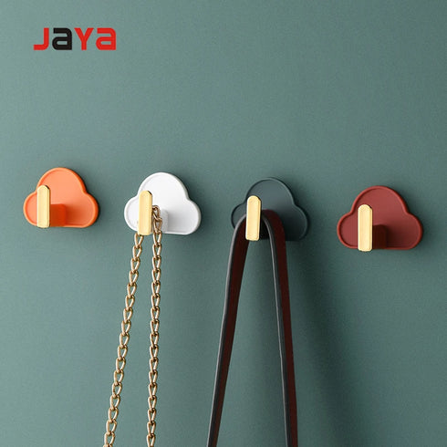 JAYA Creative Cloud Shape Wall 4 Pcs Perforation-free Non-trace Kitchen Bathroom Wall Hooks