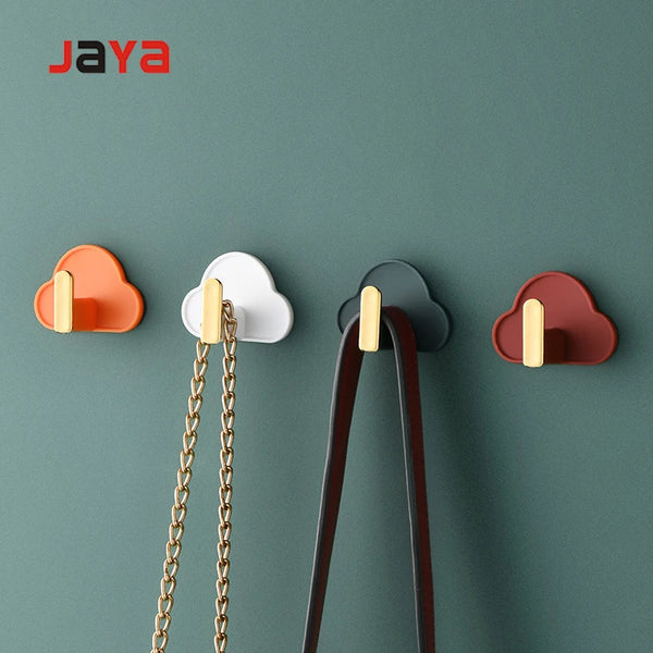 JAYA Creative Cloud Shape Wall 4 Pcs Perforation-free Non-trace Kitchen Bathroom Wall Hooks