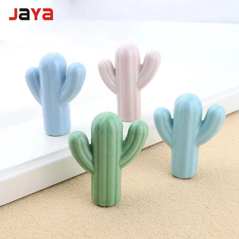 JAYA Creative Modern Kitchen Cabinet Handles Feature Cactus Kids Room Cabinet Wardrobe Drawer Handles