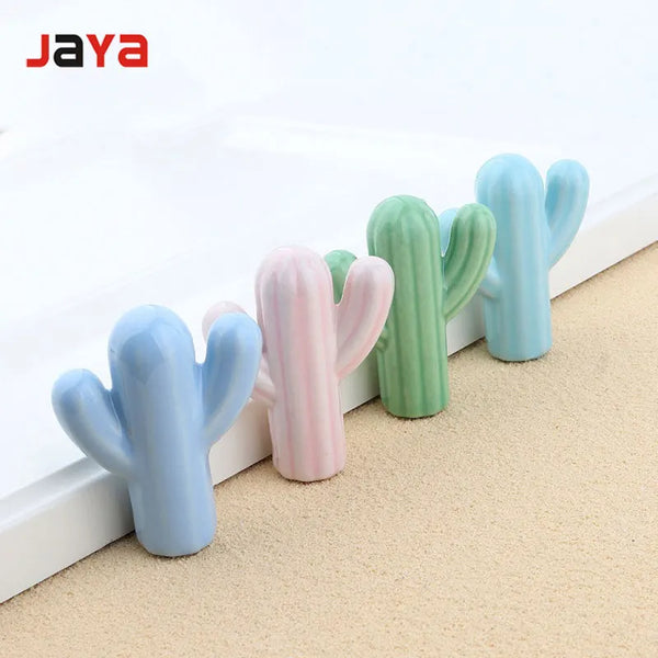 JAYA Creative Modern Kitchen Cabinet Handles Feature Cactus Kids Room Cabinet Wardrobe Drawer Handles