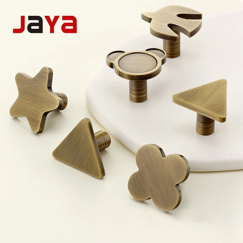 JAYA Creative Personalized French Retro Cabinet Shoe Drawer Handles Solid Brass Wall Cabinet Drawer Handles
