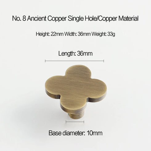 JAYA Creative Personalized French Retro Cabinet Shoe Drawer Handles Solid Brass Wall Cabinet Drawer Handles for Furniture