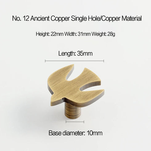 JAYA Creative Personalized French Retro Cabinet Shoe Drawer Handles Solid Brass Wall Cabinet Drawer Handles for Furniture