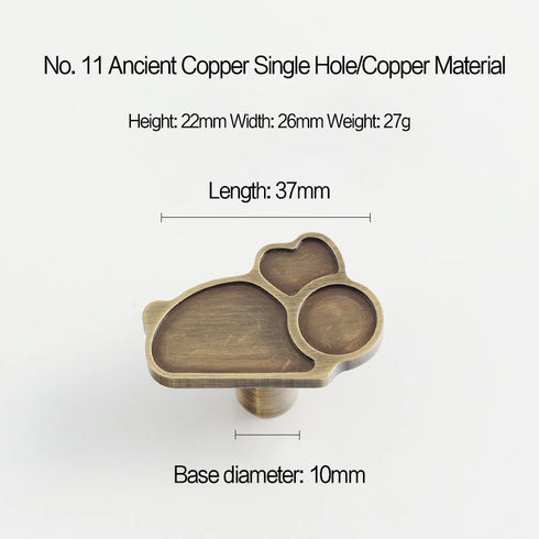 JAYA Creative Personalized French Retro Cabinet Shoe Drawer Handles Solid Brass Wall Cabinet Drawer Handles for Furniture