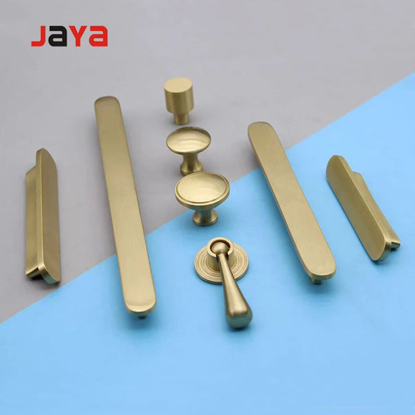 JAYA Cupboard Handles T-shape Solid Furniture Hardware Cabinet Drawer Brass  Handle and Knob Wardrobe Pulls