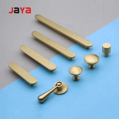 JAYA Cupboard Handles T-shape Solid Furniture Hardware Cabinet Drawer Brass  Handle and Knob Wardrobe Pulls