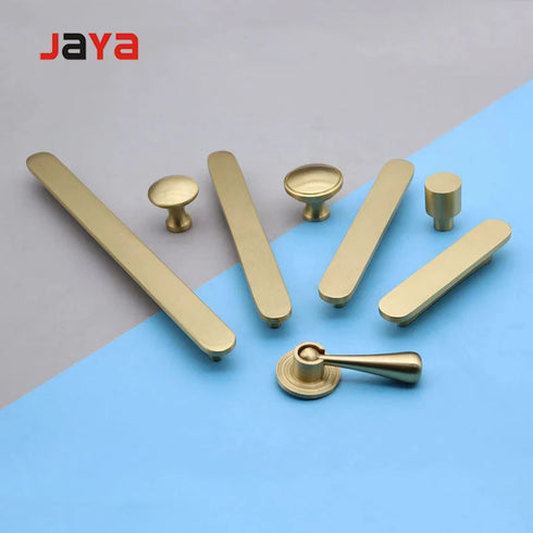 JAYA Cupboard Handles T-shape Solid Furniture Hardware Cabinet Drawer Brass  Handle and Knob Wardrobe Pulls