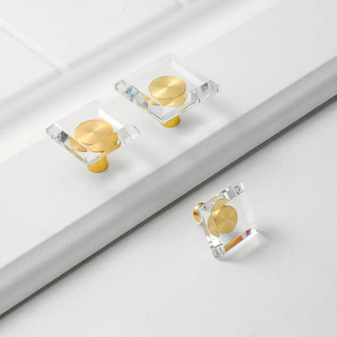 JAYA Door Knob Cabinet Door Brass Crystal Knob Cabinet Wardrobe Drawer Exquisite Hand Polished Crystal Furniture Door Handle