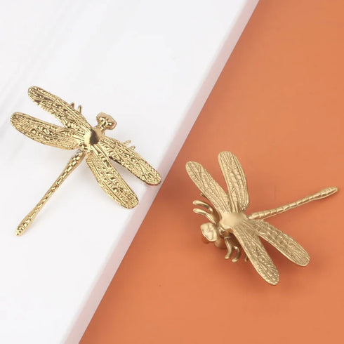 JAYA Dragonfly Handle Ins Style Nordic Wardrobe TV Cabinet Handle Light Luxury Rural Gold Creative Brass Handle