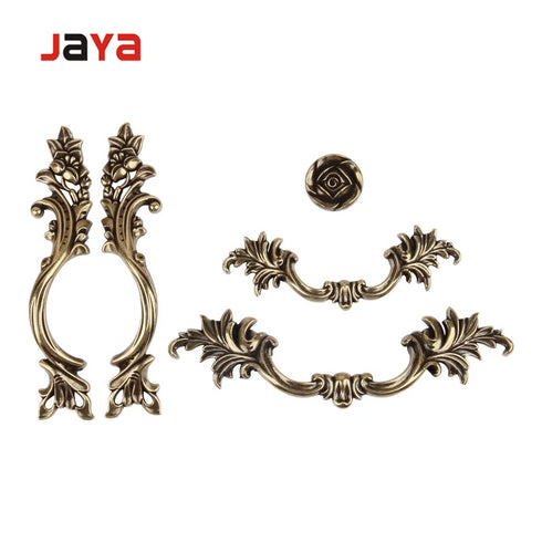 JAYA Europe Type Cabinet Door Opens Double Handle Furniture Carved Chest Imitates Classic Door Knobs