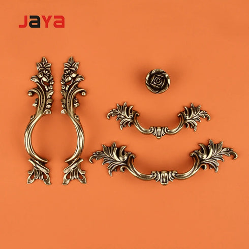 JAYA Europe Type Cabinet Door Opens Double Handle Furniture Carved Chest Imitates Classic Door Knobs