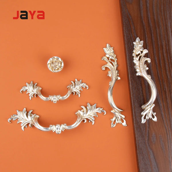 JAYA Europe Type Cabinet Door Opens Double Handle Furniture Carved Chest Imitates Classic Door Knobs
