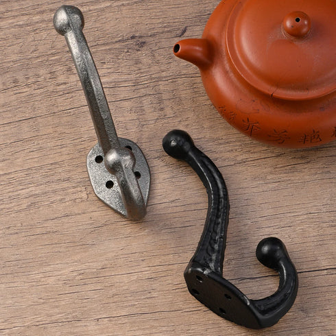 JAYA Factory Direct Sales Solid Parts European Industrial Style Coat Hook Cast Iron Door Back Hook Cast Iron Coat and Hat Hook