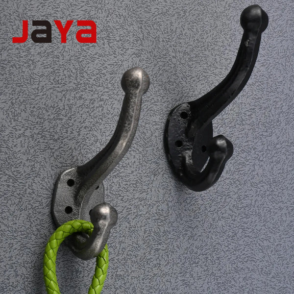 JAYA Factory Direct Sales Solid Parts European Industrial Style Coat Hook Cast Iron Door Back Hook Cast Iron Coat and Hat Hook