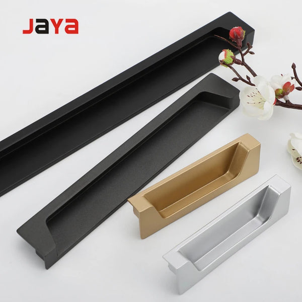 JAYA Folding dark pull  light luxury modern built-in groove pull handle to move the CABINET HANDLE