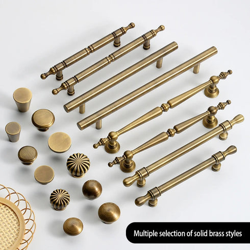 JAYA Furniture Cabinet Pulls with Copper Knurled Wardrobe Gold  Drawer Knobs Furniture Retro Vintage Door Antique Cabinet Knob