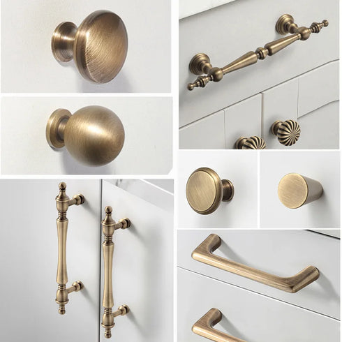 JAYA Furniture Cabinet Pulls with Copper Knurled Wardrobe Gold  Drawer Knobs Furniture Retro Vintage Door Antique Cabinet Knob