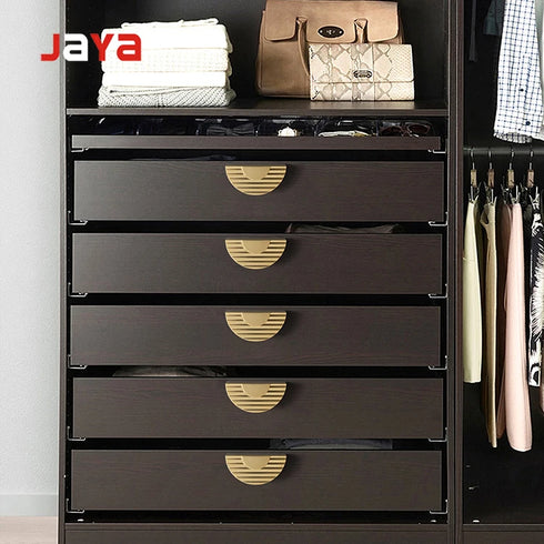 JAYA Furniture Hardware 64 MM Modern Simple Semicircular Gold Pulls Wardrobe Door Knobs Zinc Alloy Handle