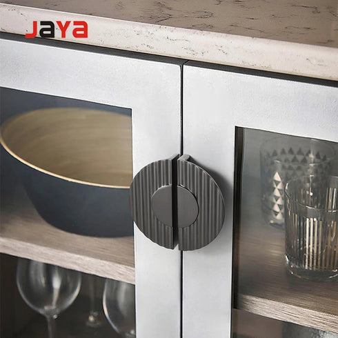 JAYA Furniture Hardware 64 MM Modern Simple Semicircular Gold Pulls Wardrobe Door Knobs Zinc Alloy Handle