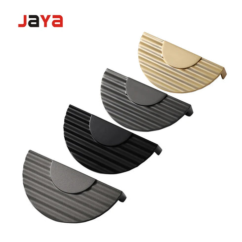 JAYA Furniture Hardware 64 MM Modern Simple Semicircular Gold Pulls Wardrobe Door Knobs Zinc Alloy Handle