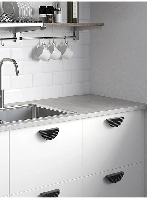 JAYA Furniture Hardware 64 MM Modern Simple Semicircular Gold Pulls Wardrobe Door Knobs Zinc Alloy Handle