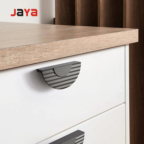 JAYA Furniture Hardware 64 MM Modern Simple Semicircular Gold Pulls Wardrobe Door Knobs Zinc Alloy Handle