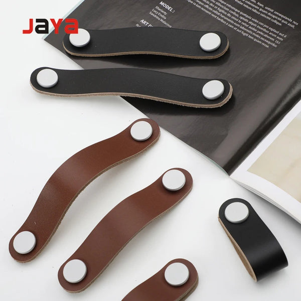 JAYA Furniture Hardware Cabinet Drawer Leather Luxury Pull Handle Knob