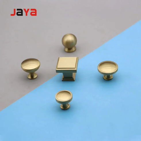 JAYA Gold Cabinet Drawer Pulls Kitchen Hardware - Brushed Brass Cabinet Handles t bar Door Pull