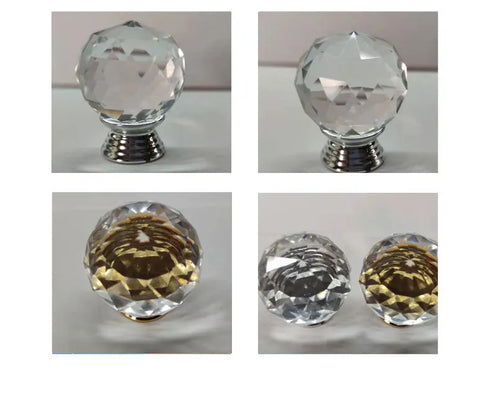 JAYA Gold Crystal Drawer Knob Glass Cabinet Door Pull Handles Luxury Knobs for Kitchen Furniture Cupboard Marble Resin Drawer