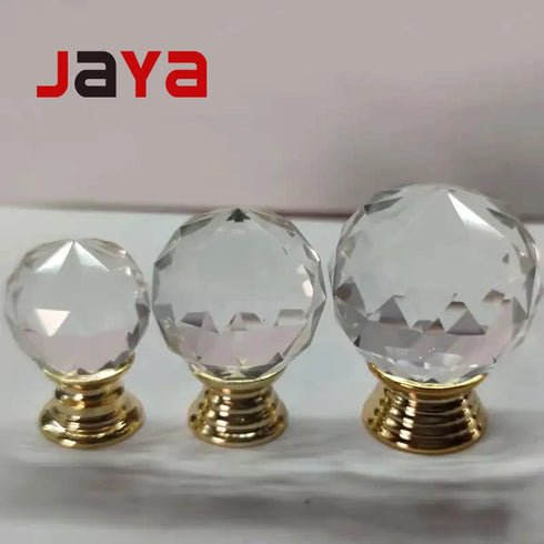 JAYA Gold Crystal Drawer Knob Glass Cabinet Door Pull Handles Luxury Knobs for Kitchen Furniture Cupboard Marble Resin Drawer