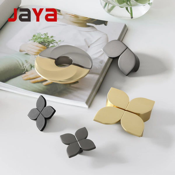 JAYA  Gold Pair Zinc Alloy Handle Nordic Wind Cabinet Door Cabinet Drawer Wine Cabinet Wardrobe Black Door Handle