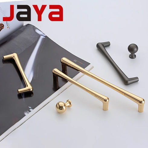 JAYA Gold Zinc Alloy Single Hole Cabinet Door Handle Modern Small Wardrobe Handle for Modern Drawer Furniture Door Handle