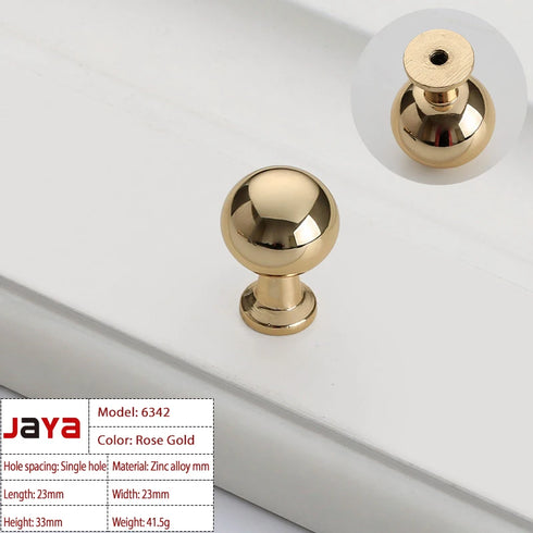 JAYA Gold Zinc Alloy Single Hole Cabinet Door Handle Modern Small Wardrobe Handle for Modern Drawer Furniture Door Handle