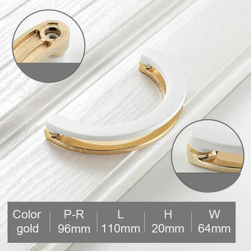 JAYA Golden Cabinet Door Handle Wardrobe Drawer Handle Modern Simple White Bright Gold Light Luxury Cabinet Single Hole Handle