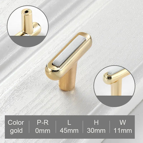 JAYA Golden Cabinet Door Handle Wardrobe Drawer Handle Modern Simple White Bright Gold Light Luxury Cabinet Single Hole Handle