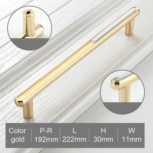 JAYA Golden Cabinet Door Handle Wardrobe Drawer Handle Modern Simple White Bright Gold Light Luxury Cabinet Single Hole Handle