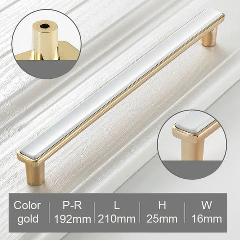 JAYA Golden Cabinet Door Handle Wardrobe Drawer Handle Modern Simple White Bright Gold Light Luxury Cabinet Single Hole Handle
