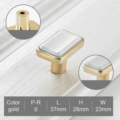 JAYA Golden Cabinet Door Handle Wardrobe Drawer Handle Modern Simple White Bright Gold Light Luxury Cabinet Single Hole Handle