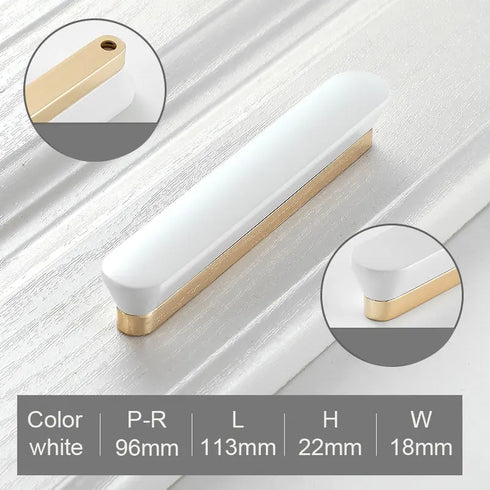 JAYA Golden Cabinet Door Handle Wardrobe Drawer Handle Modern Simple White Bright Gold Light Luxury Cabinet Single Hole Handle