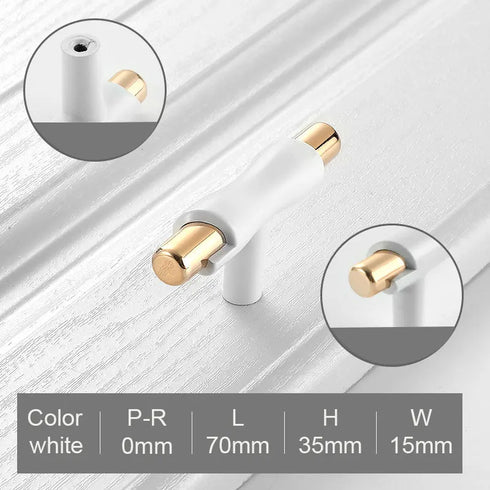 JAYA Golden Cabinet Door Handle Wardrobe Drawer Handle Modern Simple White Bright Gold Light Luxury Cabinet Single Hole Handle