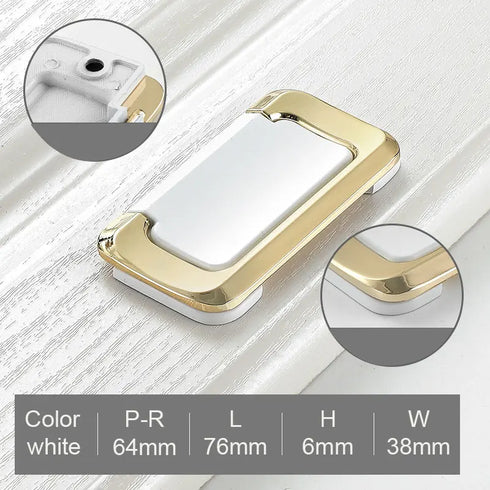 JAYA Golden Cabinet Door Handle Wardrobe Drawer Handle Modern Simple White Bright Gold Light Luxury Cabinet Single Hole Handle