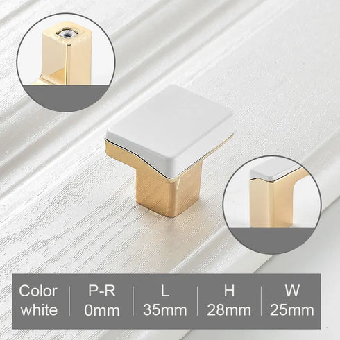 JAYA Golden Cabinet Door Handle Wardrobe Drawer Handle Modern Simple White Bright Gold Light Luxury Cabinet Single Hole Handle