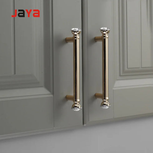 JAYA Golden Luxury Cabinet Door Crystal Rustic Handle Jean Cabinet Door Handle Drawer Cupboard Handles