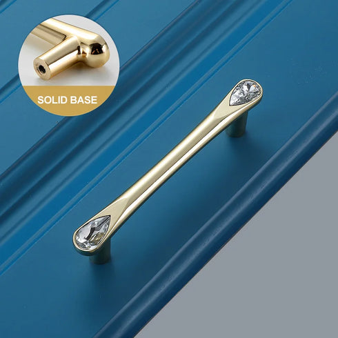 JAYA Golden Luxury Cabinet Door Crystal Rustic Handle Jean Cabinet Door Handle Drawer Cupboard Handles
